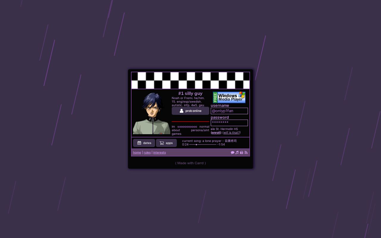 Carrd profile picture for @lactose